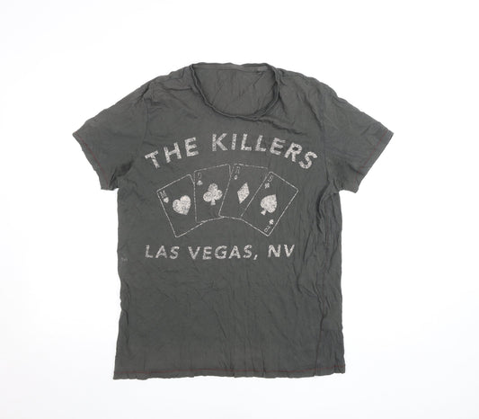Next Women's Grey Music Print Short Sleeve Cotton T-Shirt M
