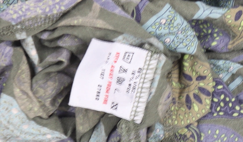 White Stuff Women’s Green Floral Print 3/4 Sleeve Tunic Blouse Size 12