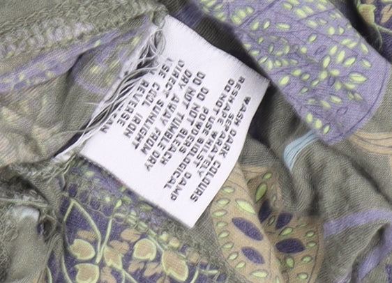 White Stuff Women’s Green Floral Print 3/4 Sleeve Tunic Blouse Size 12