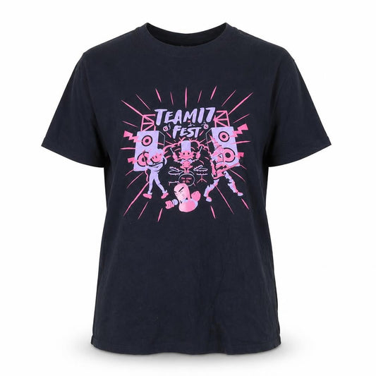 SOL'S Women's Black Team17 Fest Graphic Cotton T-Shirt Size M