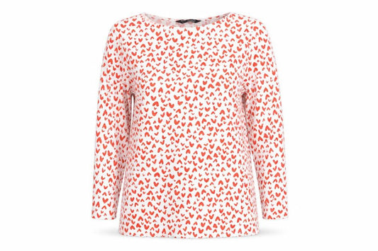 Marks and Spencer Women's Pink Heart Print 3/4 Sleeve T-Shirt Size 10
