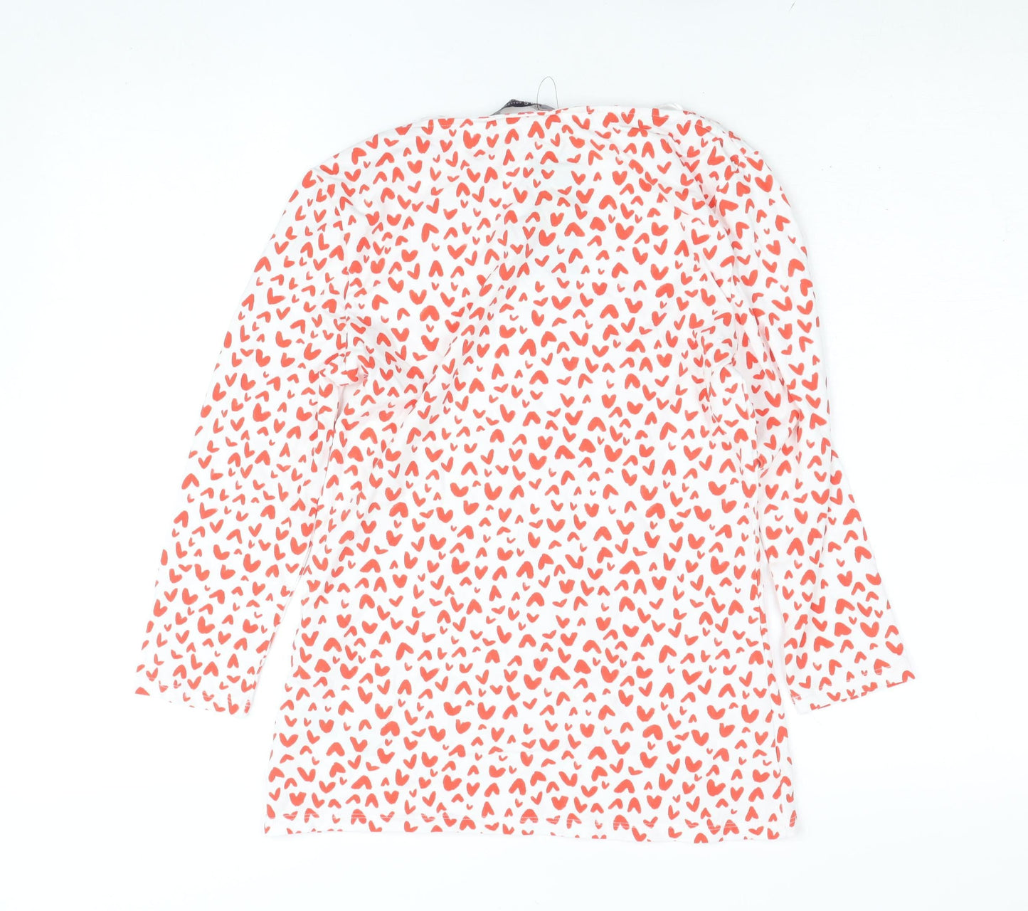 Marks and Spencer Women's Pink Heart Print 3/4 Sleeve T-Shirt Size 10