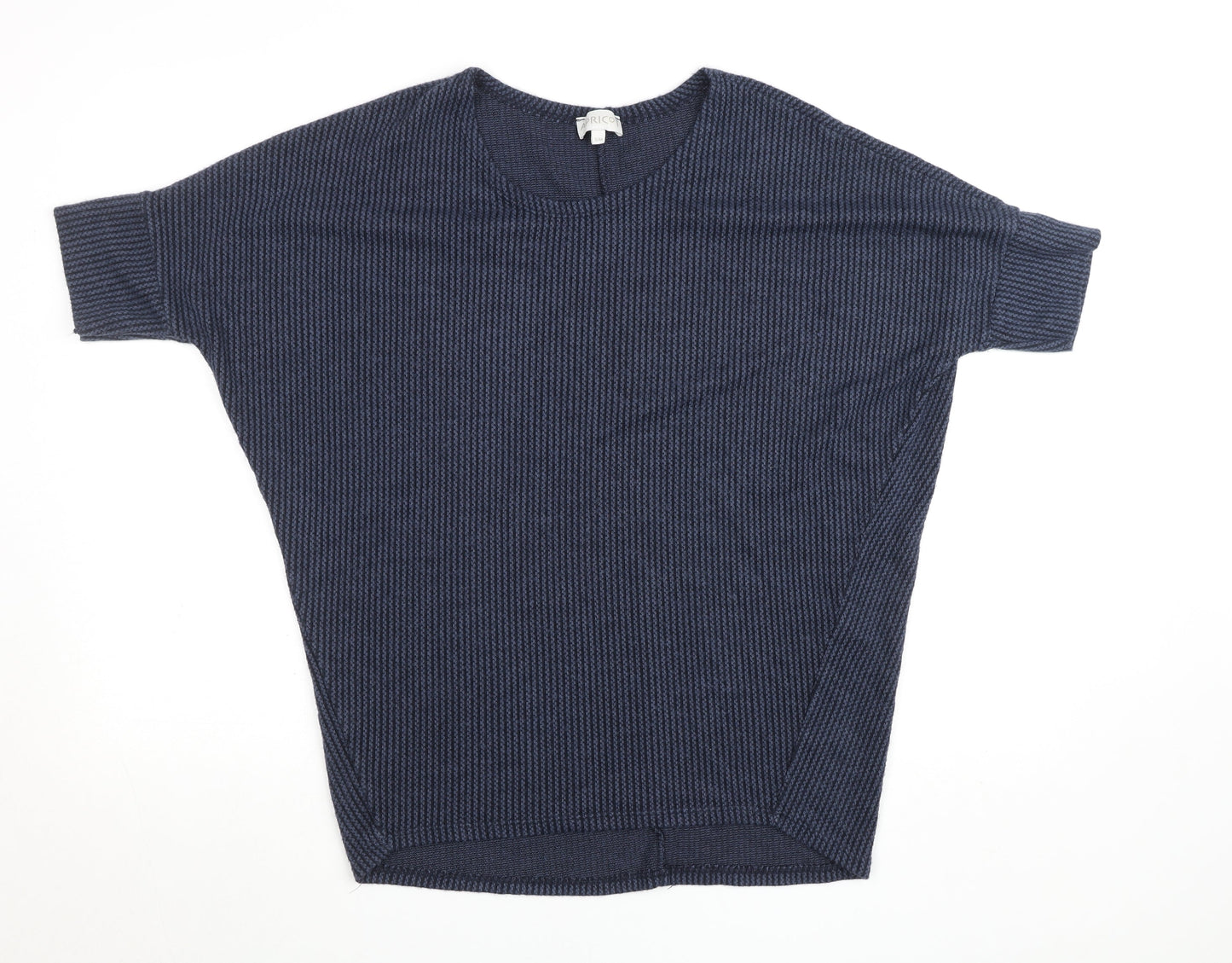 Apricot Women Blue Knit Dolman Sleeve Relaxed Fit Top Size S