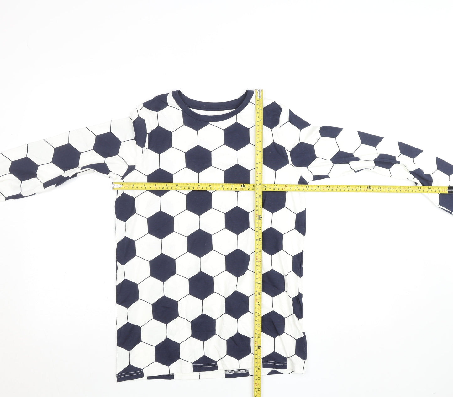 Marks and Spencer Boys Black & White Long Sleeve Cotton Sports T-Shirt 13-14 Yrs