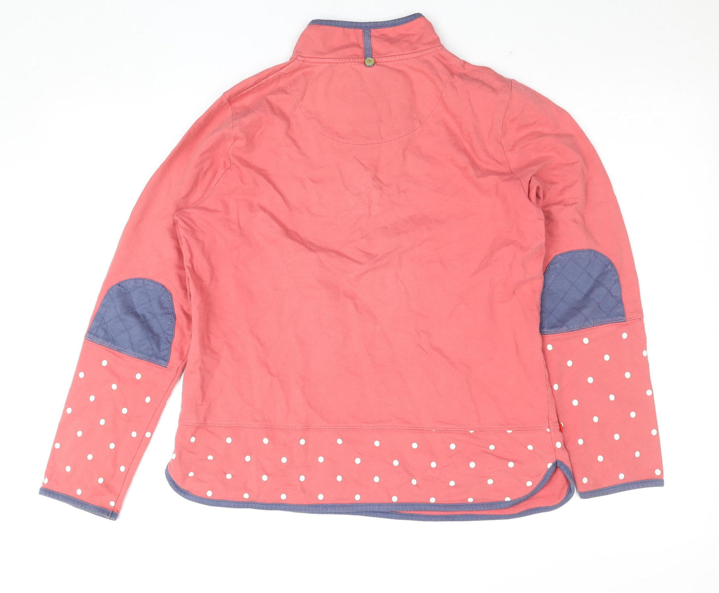 Colours by Alice Women’s Pink Polka Dot Henley Sweatshirt Size 14 Cotton