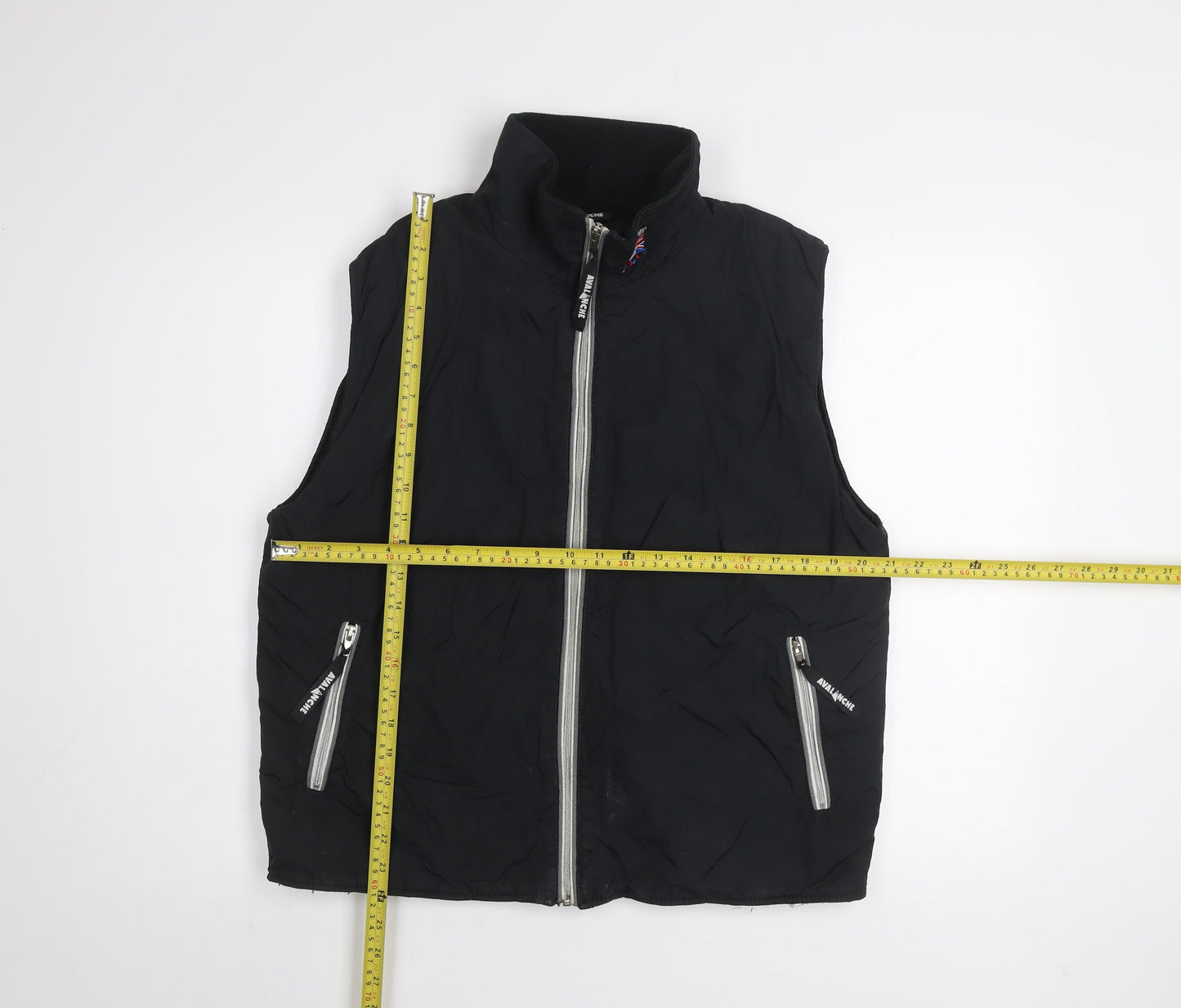 Avalanche Men's Black Nylon Ski Waistcoat Bodywarmer Size S