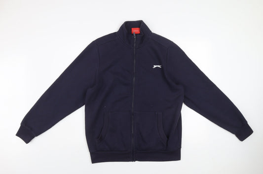 Slazenger Men's Navy Blue Medium Track Jacket Full Zip Activewear