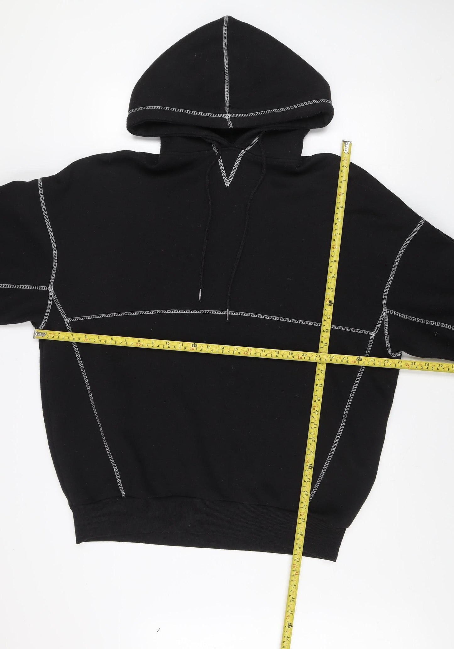 Missguided Women’s Black UK 8 Pullover Hoodie with Contrast Stitching