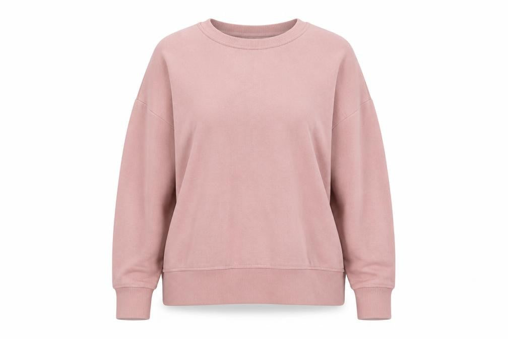 H&M Women Pink Crew Neck Pullover Sweatshirt Size 12 Polyester Viscose