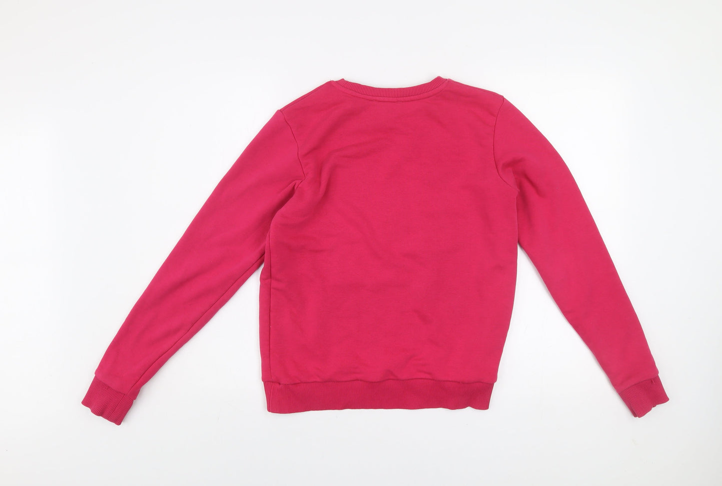 Warehouse Womens Pink Graphic Pullover Sweatshirt XS Cotton Blend