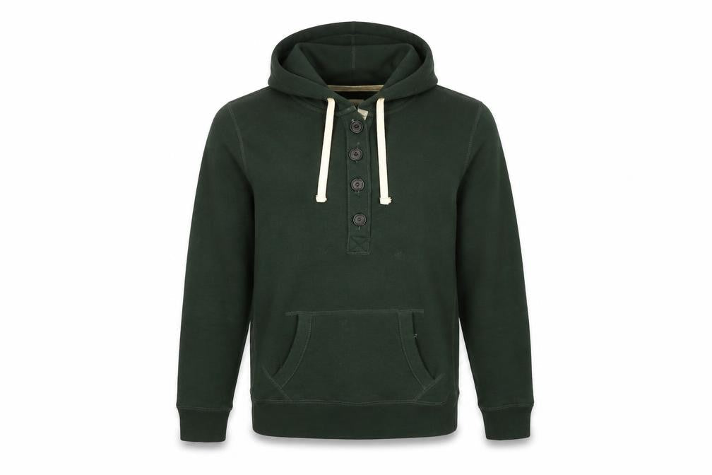 Clockhouse Men's Green Henley Hoodie Size S Casual Fleece Sweatshirt