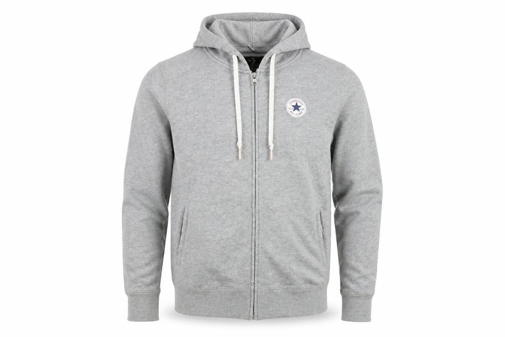 Converse Men's Grey Full Zip Hooded Track Jacket Size S