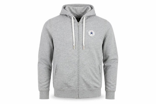 Converse Men's Grey Full Zip Hooded Track Jacket Size S