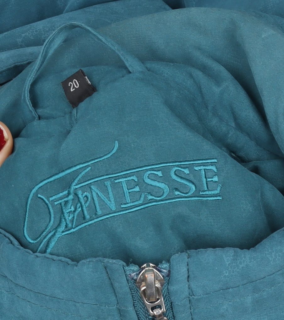 Finesse Women’s Blue Animal Print Hooded Parka Coat Size 20