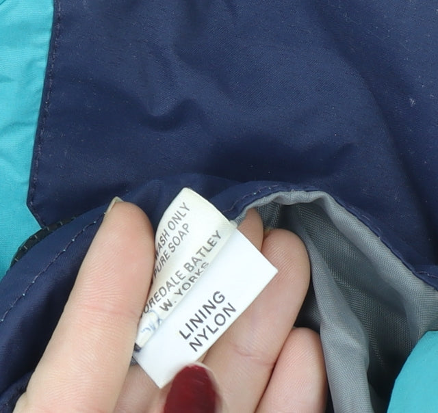 Yormalt Women's Blue Hooded Nylon Anorak Jacket Size M