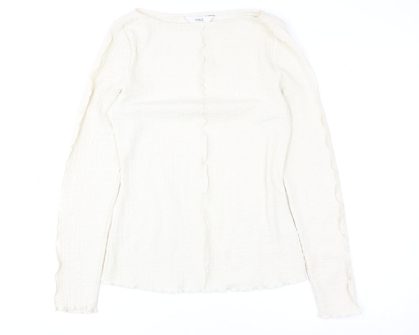 Marks and Spencer Women’s Ivory Long Sleeve Stretch Blouse Size 10