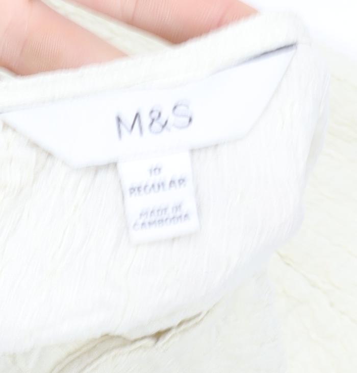 Marks and Spencer Women’s Ivory Long Sleeve Stretch Blouse Size 10