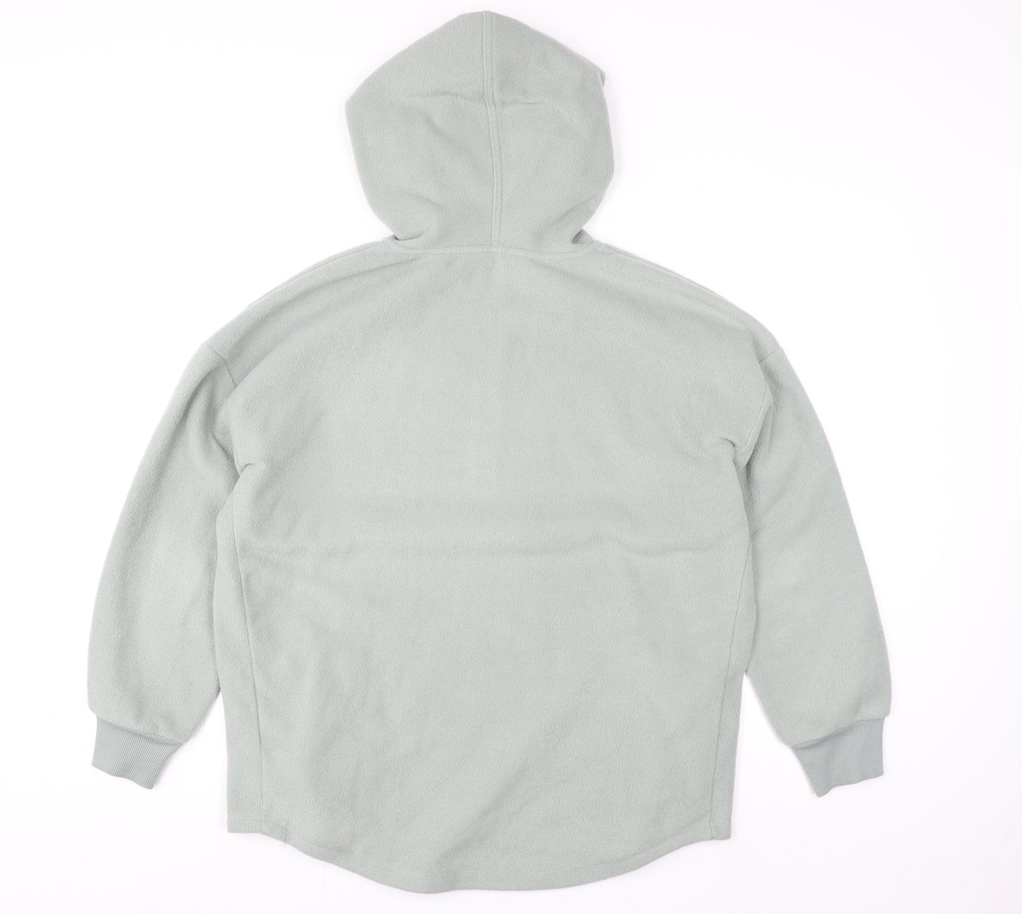 Nutmeg Women Light Grey Fleece 1/2 Zip Hooded Pullover Size 12