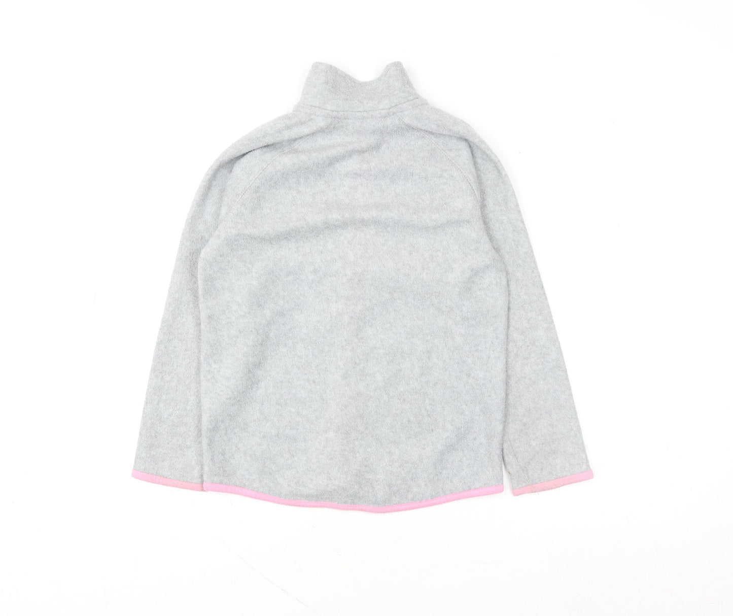 TESSENTIALS Girls Grey Fleece Full Zip Jacket Size 8 Years Lightweight