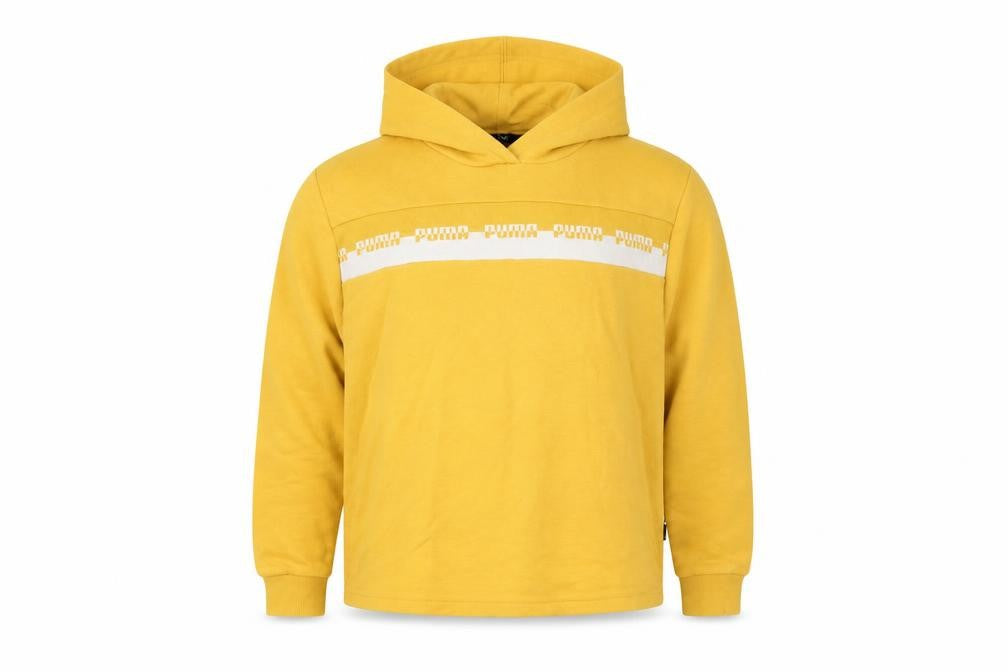 Puma Men's Yellow Pullover Hoodie Size L Sports Jersey Sweatshirt