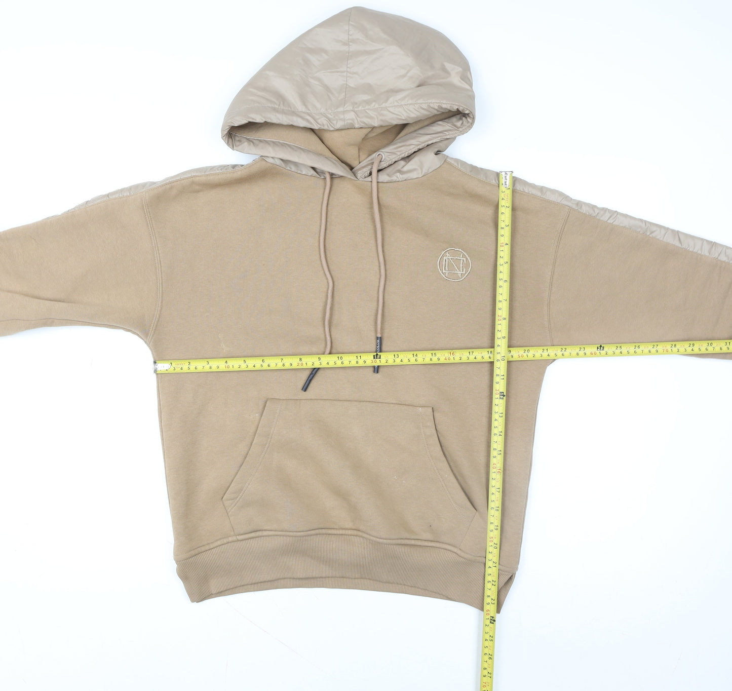 NewColor Womens Beige Hoodie Size 8 Pullover Hooded Sweatshirt