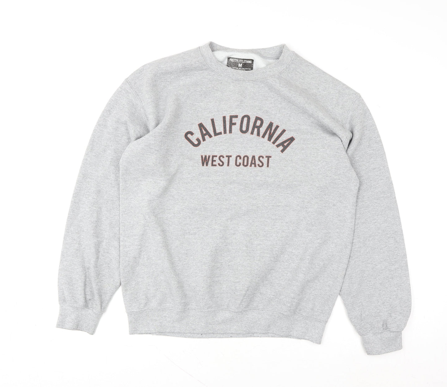 PrettyLittleThing Women’s Grey California Pullover Sweatshirt Size S