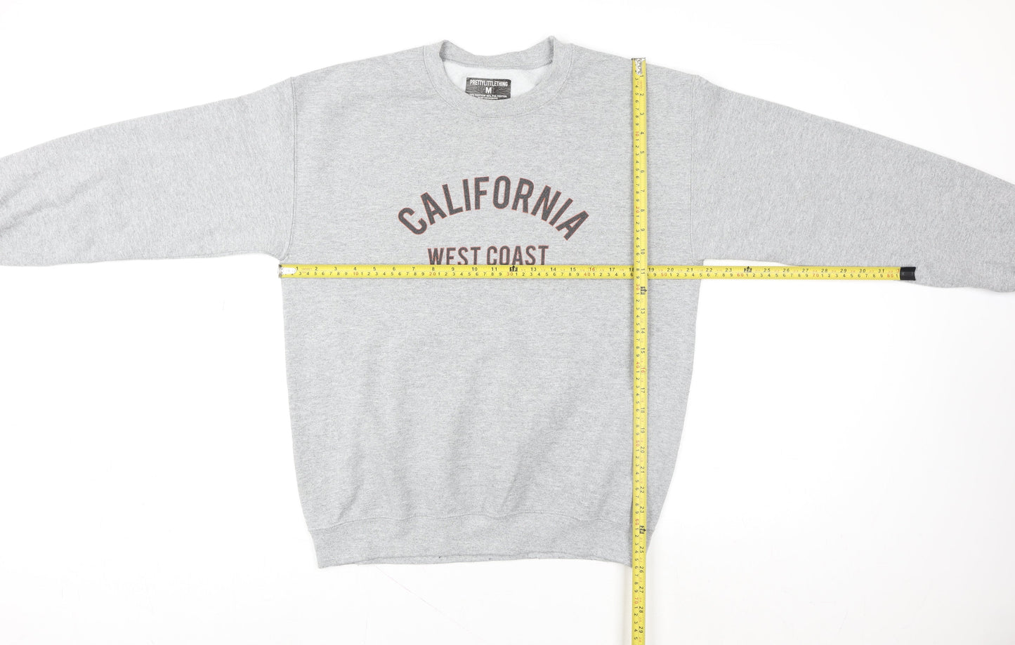 PrettyLittleThing Women’s Grey California Pullover Sweatshirt Size S