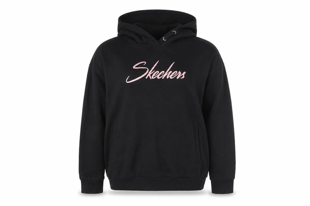 Skechers Girls Black Hoodie 12-13 Years Pullover Hooded Sweatshirt