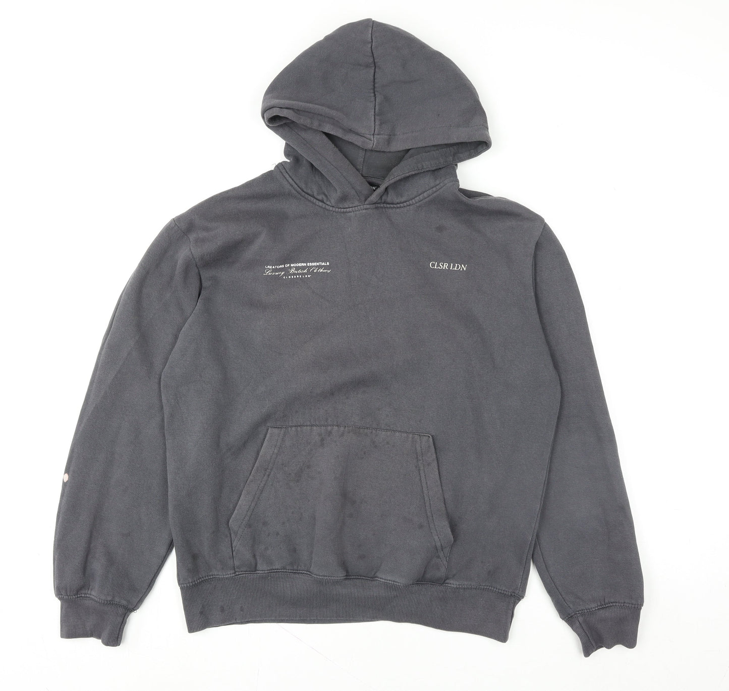 Closure LDN Women’s Grey Pullover Hoodie Size M Cotton Blend