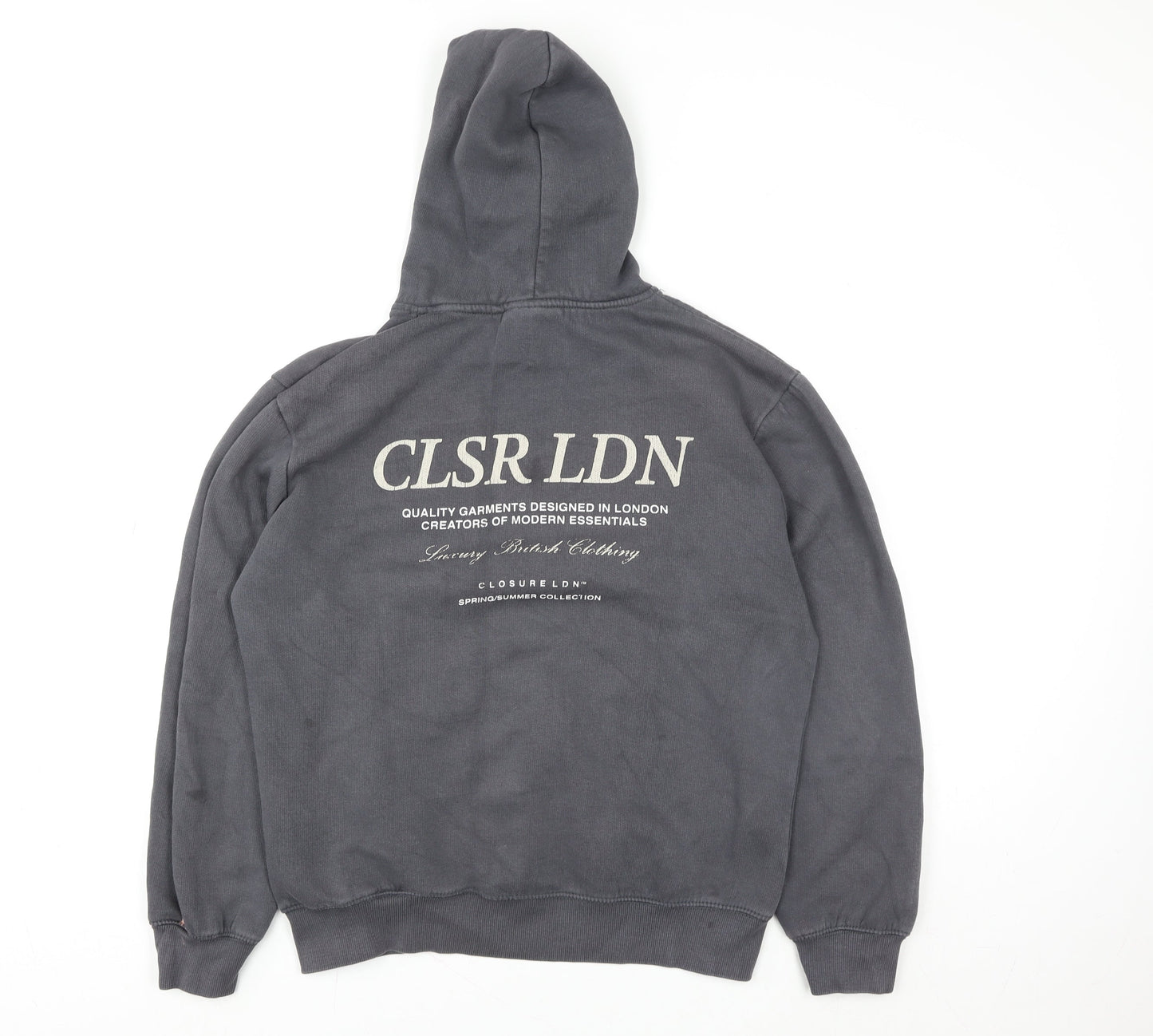 Closure LDN Women’s Grey Pullover Hoodie Size M Cotton Blend