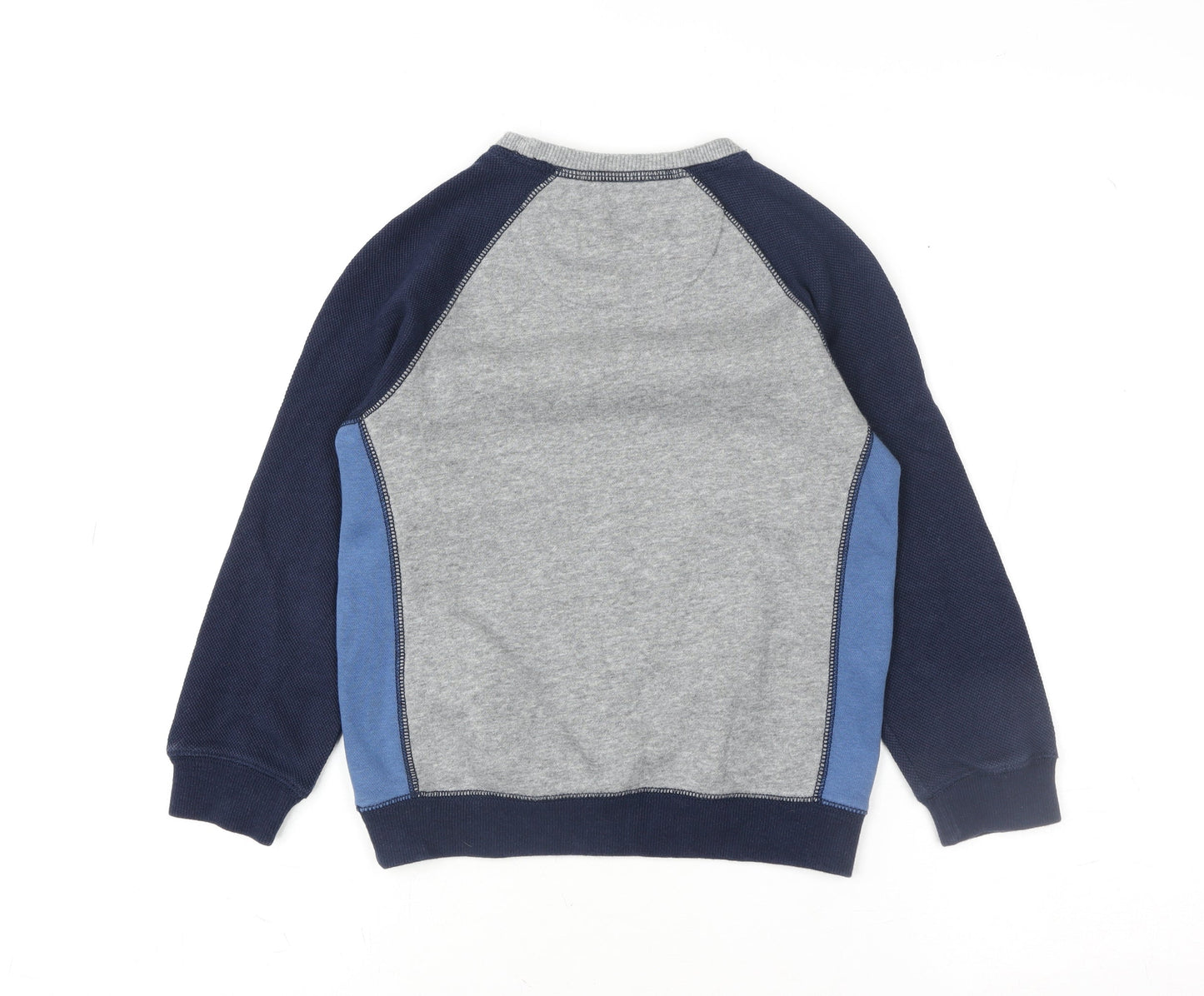 Matalan Boys Grey & Navy Colourblock Pullover Sweatshirt 7 Years