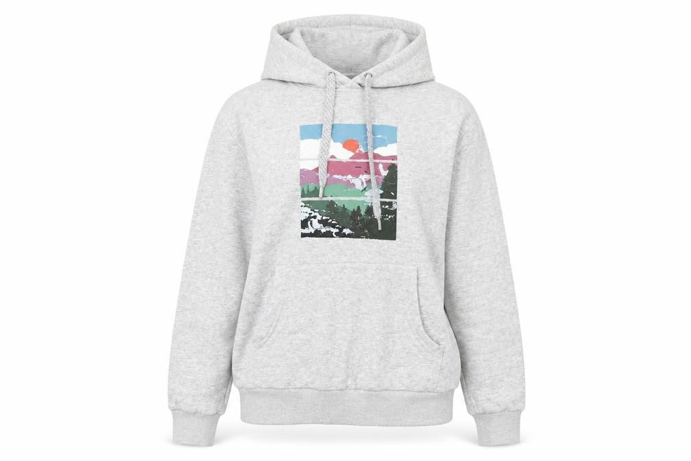 Mountain Warehouse Women Grey Pullover Hoodie UK 8 Graphic Print