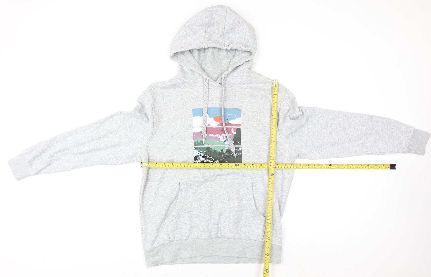 Mountain Warehouse Women Grey Pullover Hoodie UK 8 Graphic Print