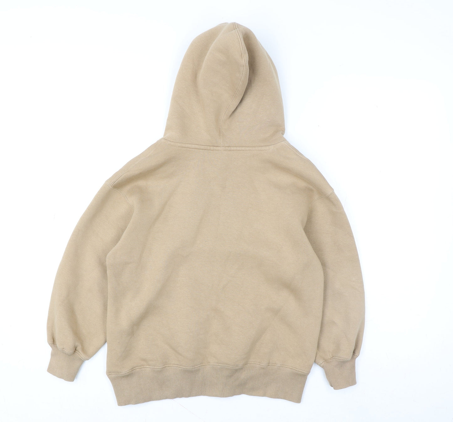 ZARA Girls Beige Pullover Hoodie 8-9 Years Hooded Fleece Lined Sweatshirt