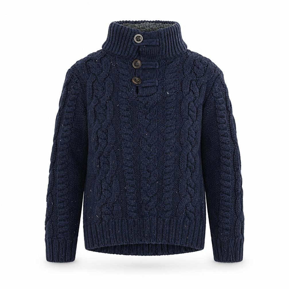 babyGap Girls Blue Henley Cable Knit Jumper 5 Years Wool Blend