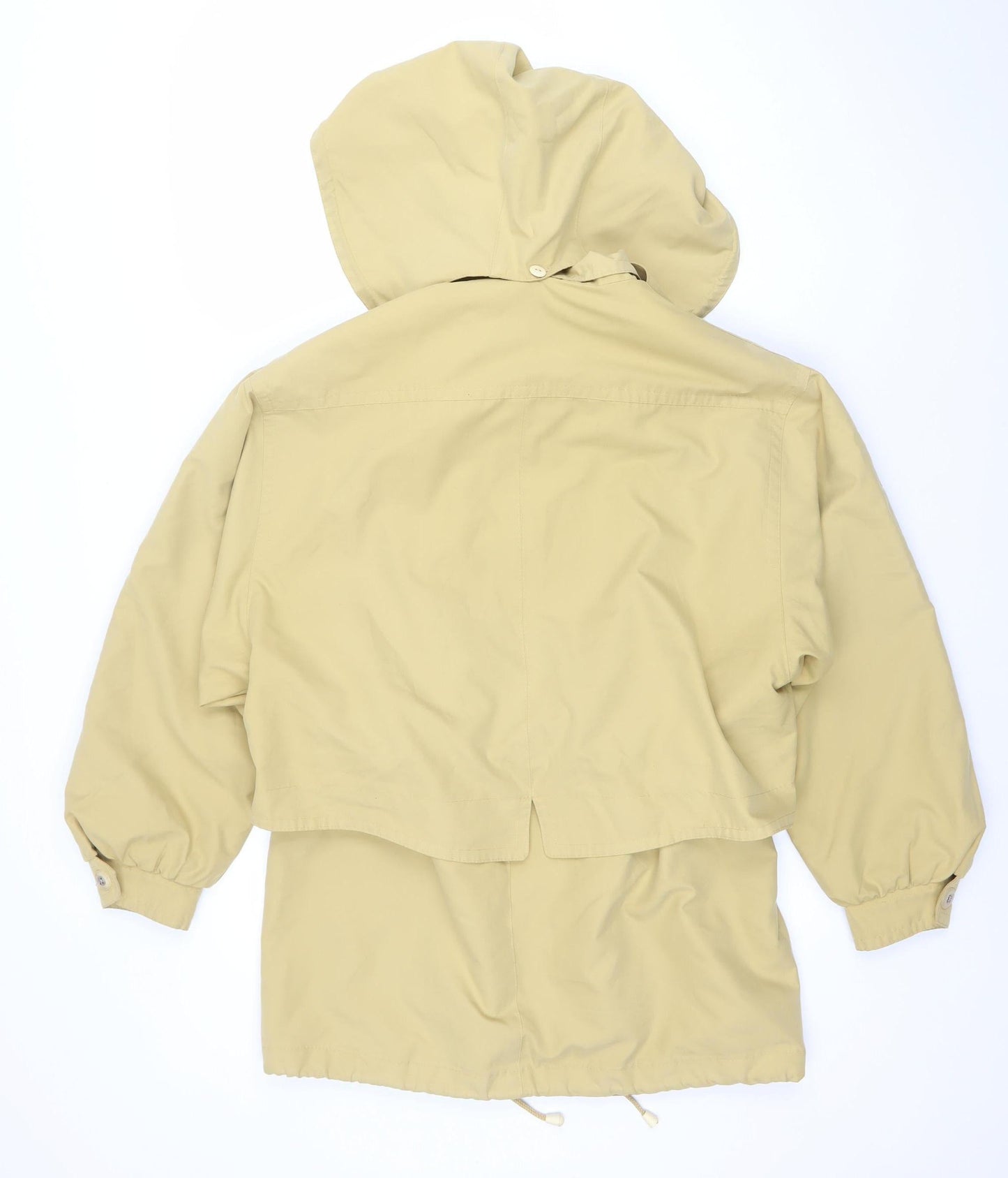 Dannimac Women's Beige Hooded Waterproof Mid-Length Rain Jacket M