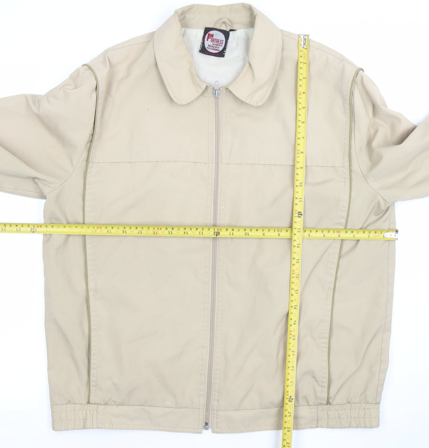 Fortress Men's Beige L Basic Zip-Up Work Jacket 44in