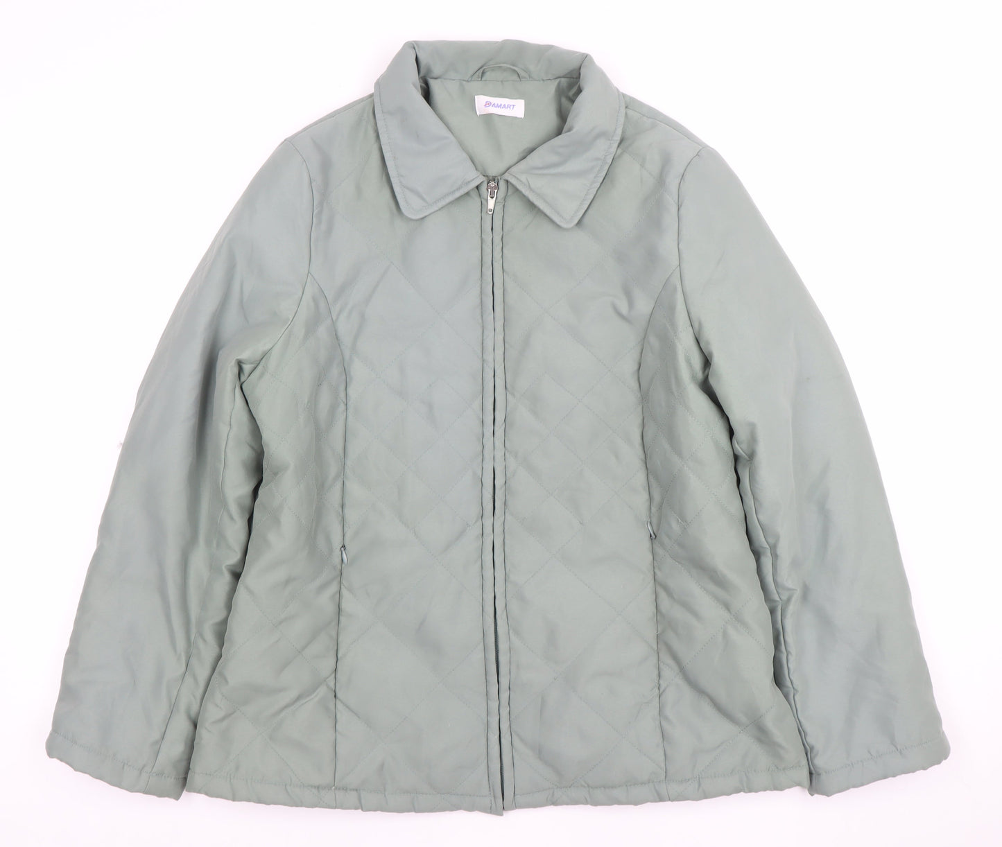 Damart Women Green Quilted Mid-Length Jacket Size 12