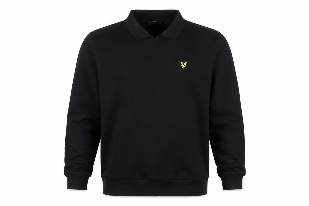 Lyle & Scott Men's Black Long Sleeve Polo Shirt Size L