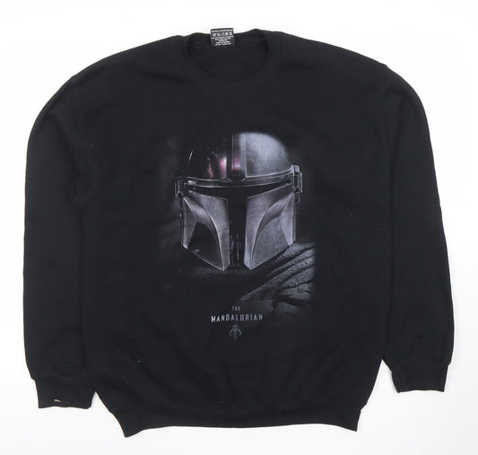 Absolute Cult Men's Black The Mandalorian Pullover Sweatshirt M