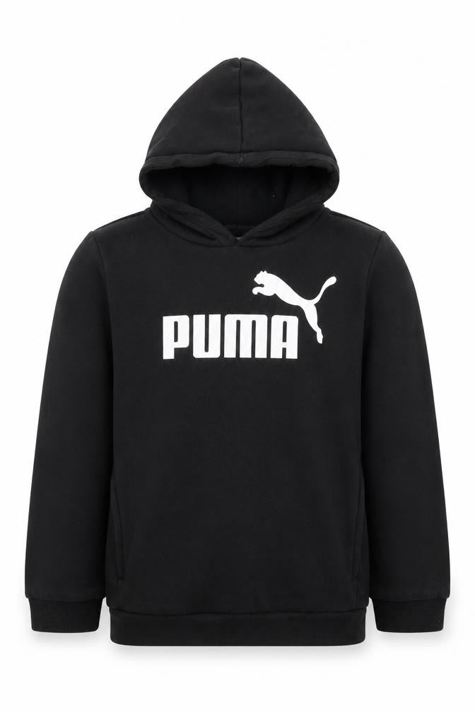 Puma Boys Black Pullover Hoodie Size 13-14 Years Cotton Blend