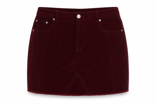 Miss Selfridge Women Red Corduroy Short Skirt UK 14