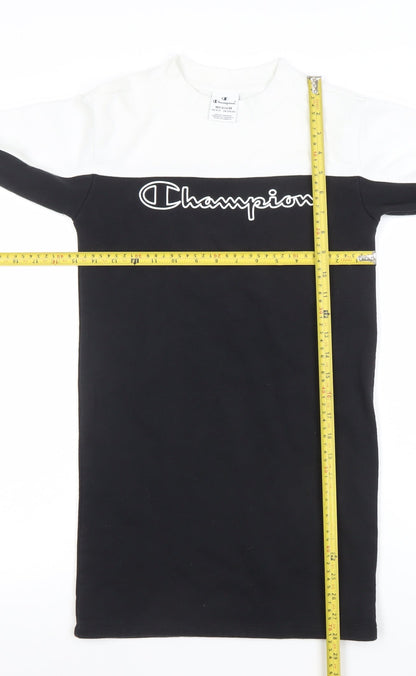 Champion Girls Black & White Logo T-Shirt Dress 9-10 Years