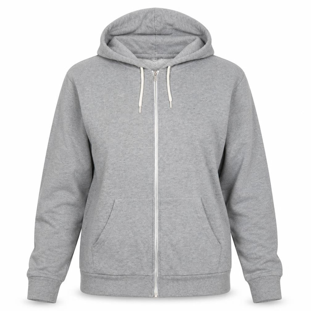 Topshop Women Grey Full Zip Hoodie UK 12 Cotton Blend Casual
