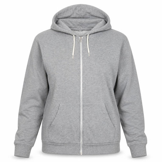 Topshop Women Grey Full Zip Hoodie UK 12 Cotton Blend Casual
