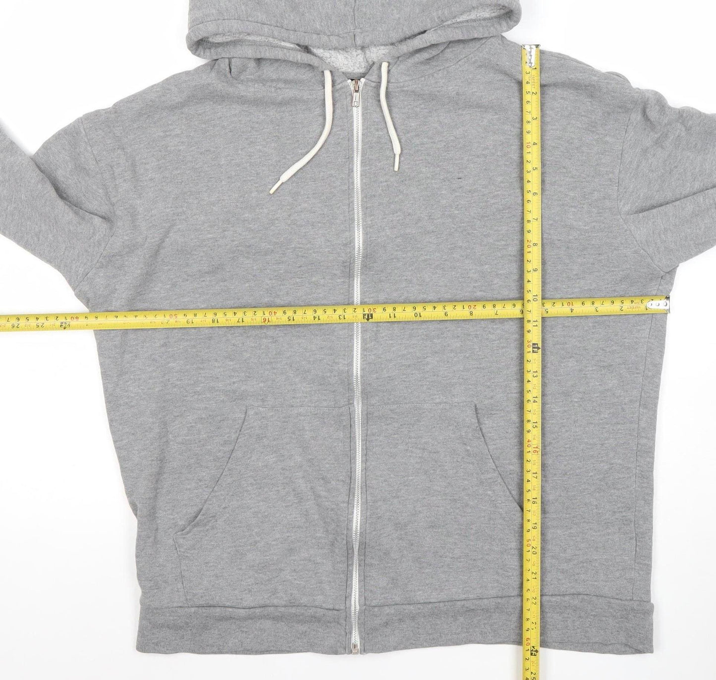 Topshop Women Grey Full Zip Hoodie UK 12 Cotton Blend Casual
