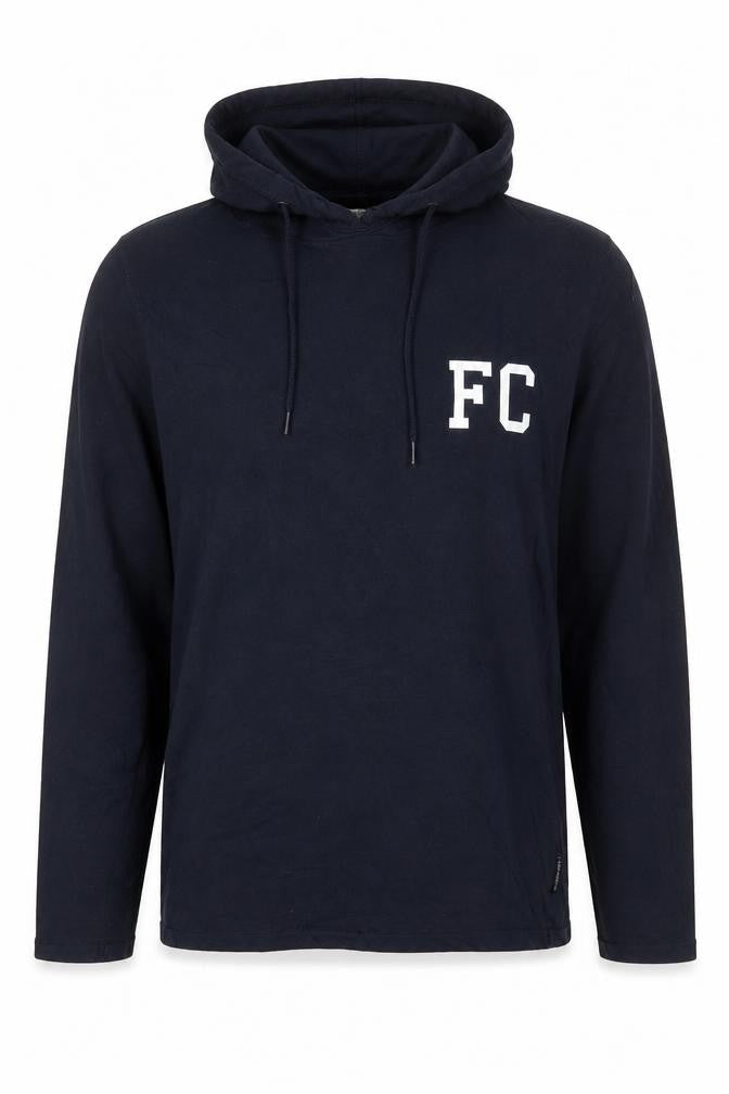 French Connection Men's Black Pullover Hoodie L Lightweight Cotton