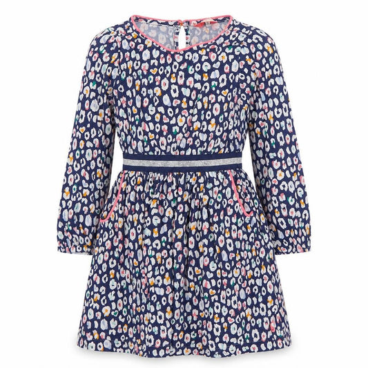 Joules Girls Blue Animal Print Cotton Fit & Flare Dress Age 7 Years