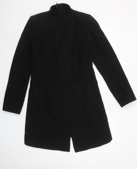 LOVE2WAIT Women's Black Maternity Belted Long Trench Coat Size S
