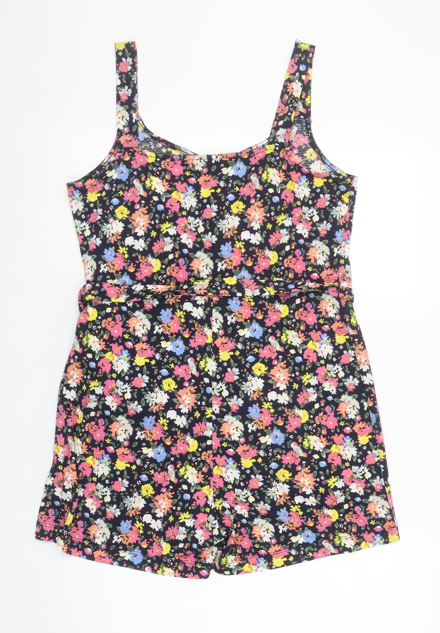 St. Bernard for Dunnes Stores Navy Floral Playsuit Women Small Lightweight Summer